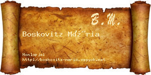 Boskovitz Mária névjegykártya